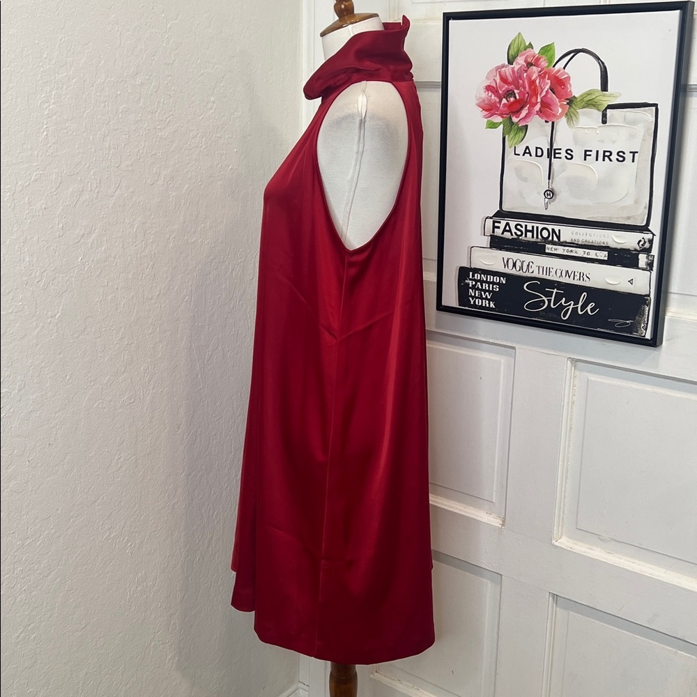 NWT Banana Republic Red Satin Mini Dress Size S - Picture 5 of 11